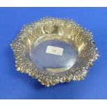 A pretty Victorian silver Bonbon dish, by Fenton Brothers, hallmarked Sheffield, 1895, of shaped