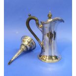 An antique silver plated Wine Funnel, of traditional form, with gadrooned border and detachable