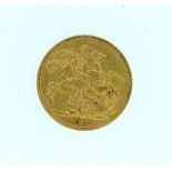 A George V gold Sovereign, dated 1911.