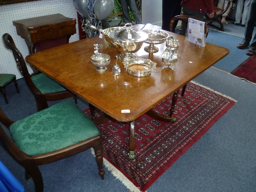 A Georgian mahogany tilt-top Table, of rectangular form with reeded edge, raised on a quad base with