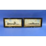 G. S. Coates (British, 20thC) HMS H34 and HMS L26, a pair of submarine paintings oil on canvas