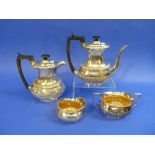 An Edwardian silver four piece Tea and Coffee Set, by Robert Pringle & Sons, hallmarked London