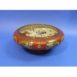 An early-20thC Chinese cloisonné Bowl, of shallow circular form, the interior decorated in colours