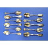 A William IV set of six silver fiddle and thread pattern Teaspoons, by Richard Britton, hallmarked