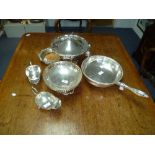 A small quantity of Silver Plated items, including a tureen and cover, wine coaster, food warming