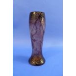 A Daum Nancy cameo glass Vase, decorated with purple berries and leaves, the base signed "Daum