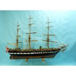 Model Ship; Danish warship, Jylland, One of the largest wooden warships in the world, both a screw