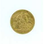 A George V gold Half Sovereign, dated 1913.