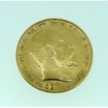 An Edwardian gold Half Sovereign, dated 1907.