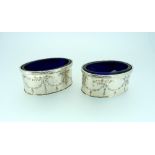 A pair of Edwardian silver open Salts, by George Nathan & Ridley Hayes,hallmarked Chester, 1909,