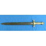 A Victorian British Land Transport Corps Sword, the blade engraved with inscription, with brass