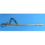 A German World War I period Imperial German Army Officer's Sword and scabbard, with wire wrapped