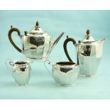 A George V silver four piece Tea and Coffee Set, by Henry Clifford Davis, hallmarked Birmingham,