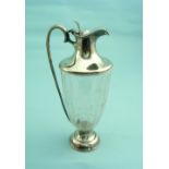 A George V silver-mounted glass Claret Jug, by Goldsmiths & Silversmiths Co., hallmarked London,