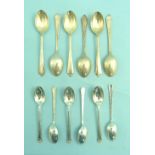 A cased set of six silver Teaspoons, by Priestley & Moore Ltd., hallmarked Sheffield, 1964, together