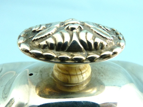 A George IV silver Teapot, by Simon Levy, hallmarked, Exeter, 1823, of ovoid form, with reeded - Image 7 of 8