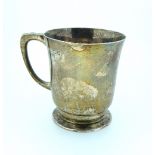 A George VI silver Christening Mug, by Mappin & Webb, hallmarked Sheffield, 1957, of plain form,