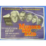 Vintage Movie Posters: Murder She Said, together with The Night Holds Terror, Nightwatch, The List