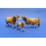 A Beswick pottery Jersey Bull Ch. "Dunsley Coy Boy", MN.1422, gloss, 4¼in (10.75cm) high, together