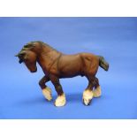 A Beswick pottery Shire Horse (Large action shire), MN.2578, brown, matt, 8in (20.25cm) high.