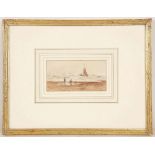 Luke Clennell 1781-1840, 'Marine Study', watercolour, mounted, framed and glazed, 15 x 16cm, label