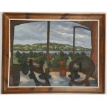 Gerald Jarman, b.1930, 'Room with a View, Devon', oil on canvas, signed verso, 74 x 100cm, framed,