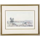 Two framed 19th Century prints, panoramic views of