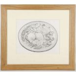 SARA JOHN, 'Pears and Grapes in a Moroccan Bowl', 2005. Pencil on paper. Signed and dated lower