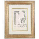 Four framed studies of ancient colonies and structures to include views of Montana Columns.