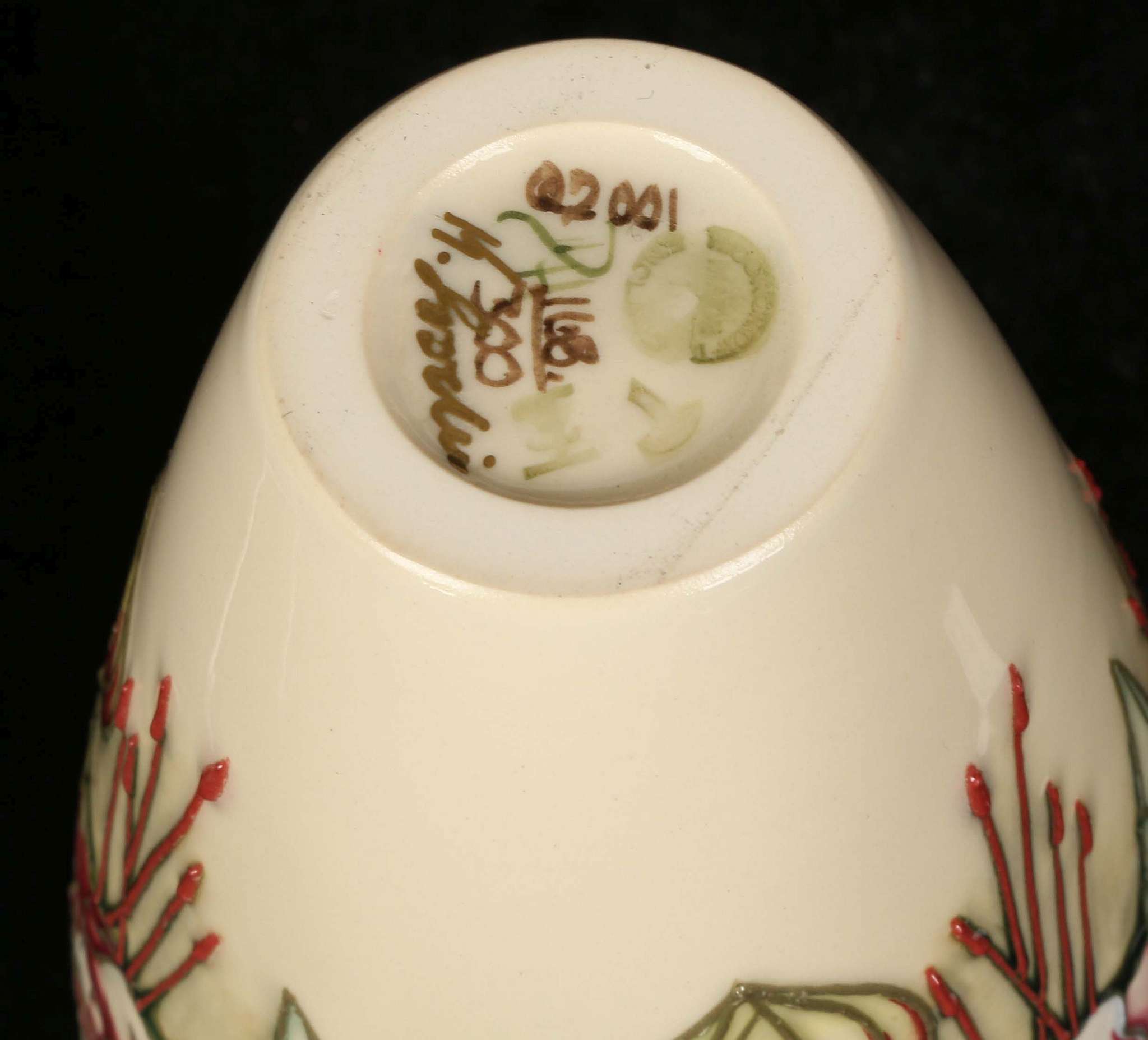 TWO LIMITED EDITION MOORCROFT POTTERY VASES, one decorated in the 'Sunderland' pattern by Shirley - Image 5 of 6