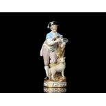A MEISSEN FIGURE OF A SHEPHERD, late 19th century, after the original 1777 model by M.V. Acier and