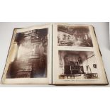 A bound album of Victorian photographs of English church interiors, together with a scrapbook of