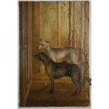 Late 19th century, 'Irish Wolfhounds', oil on canvas,  indistinctly signed lower right. Dated