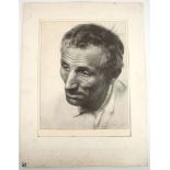 Gustav Presser, a good photographic portrait, signed. (Many exhibition labels to reverse). c.1935.