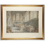 William Richardson fl. 1842-1877, a well observed large watercolour of the interior of Westminster