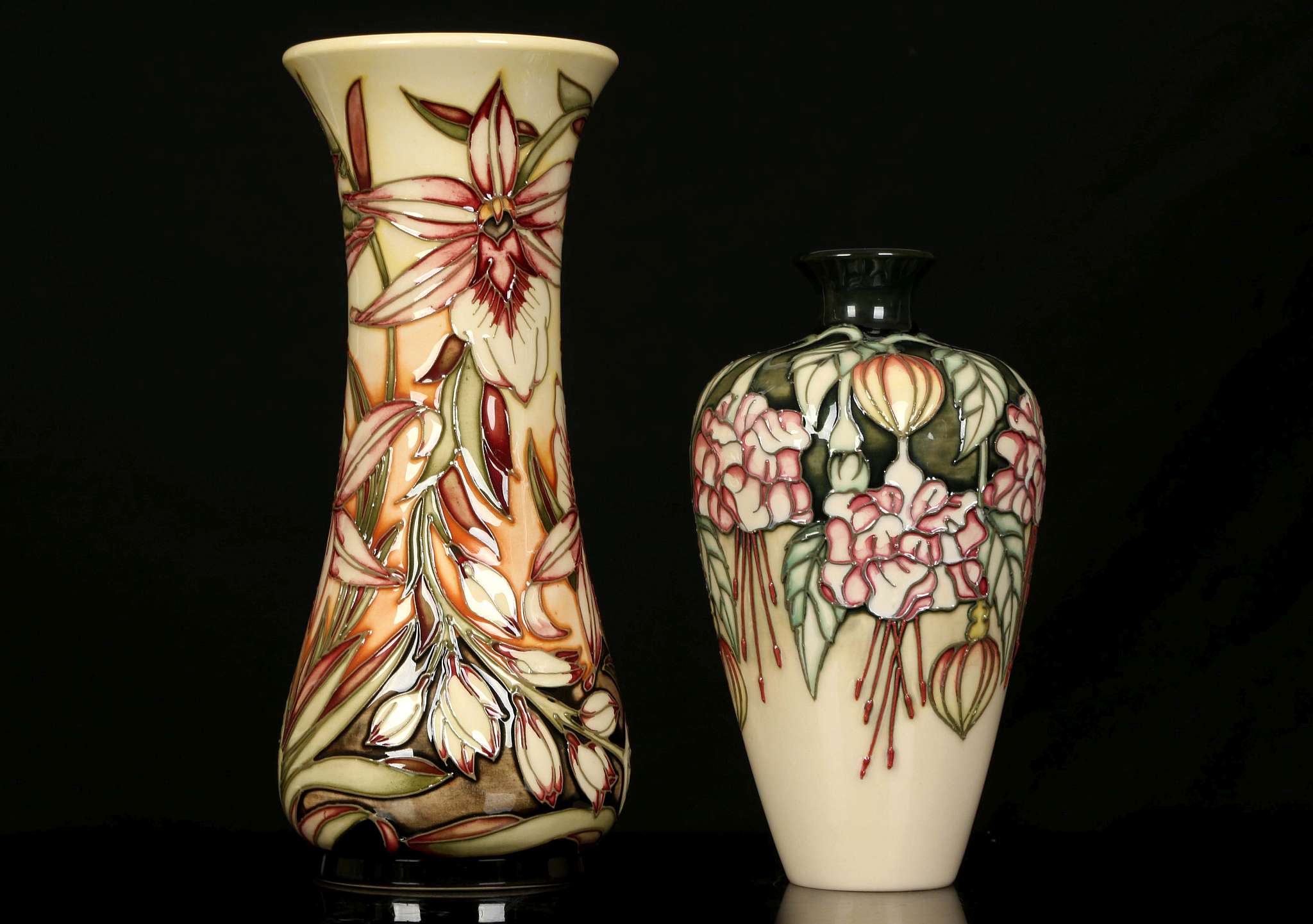 TWO LIMITED EDITION MOORCROFT POTTERY VASES, one decorated in the 'Sunderland' pattern by Shirley - Image 3 of 6