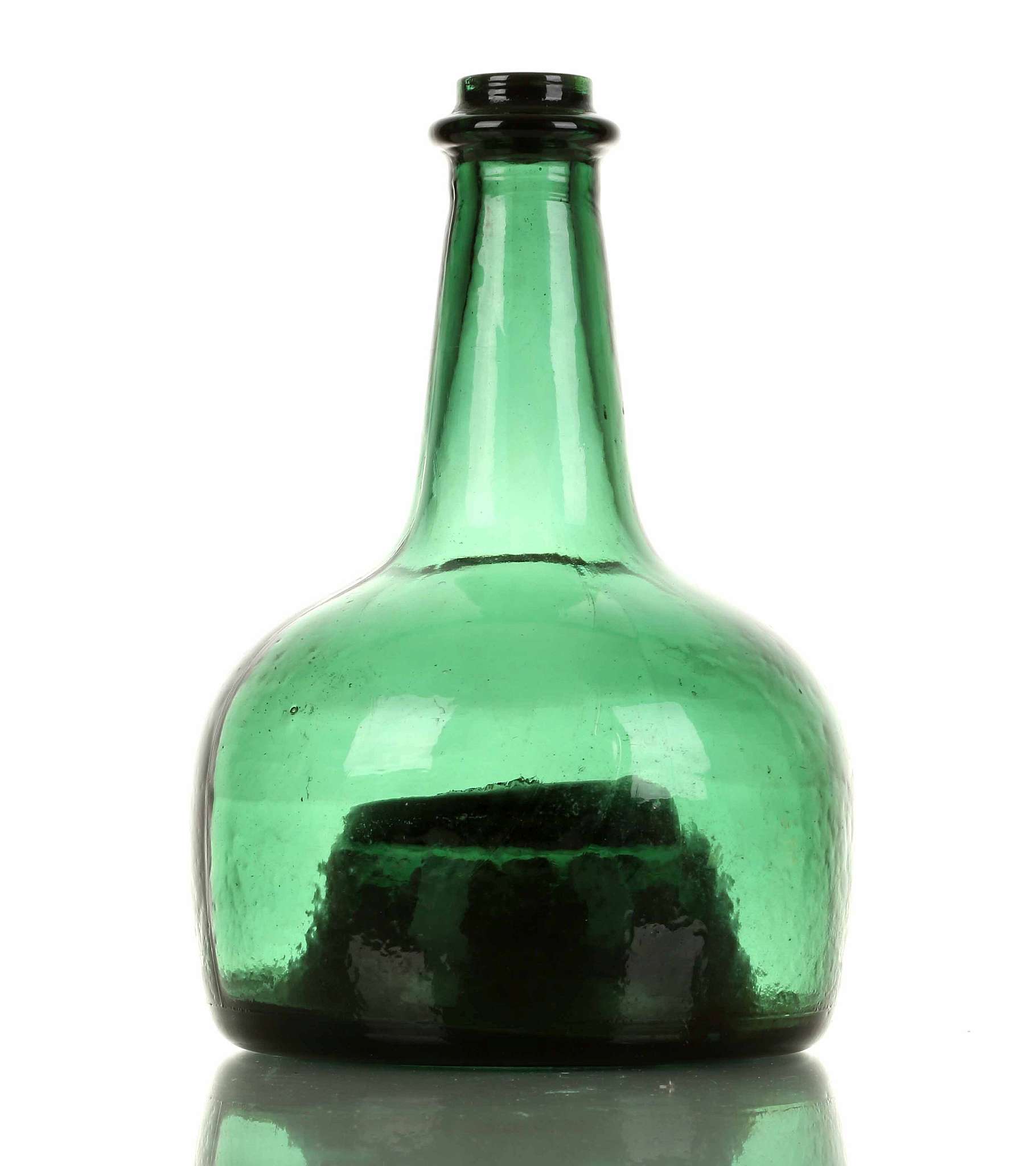 A NOVELTY GREEN GLASS MUSICAL ONION WINE BOTTLE, early 20th century, moulded in 18th century - Image 2 of 5