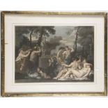 A large 19th century print, Cupid. Framed.