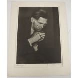 Gustav Presser, a good portrait photograph. Signed in pencil. (Many exhibition labels to reverse).