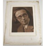 Gustav Presser, a good photographic portrait, 29 x 23cm, signed and dated (1930) in the margin. (