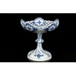 A MEISSEN 'BLUE ONION' COMPORT, late 19th century, with a pierced rim and set on a tall pedestal