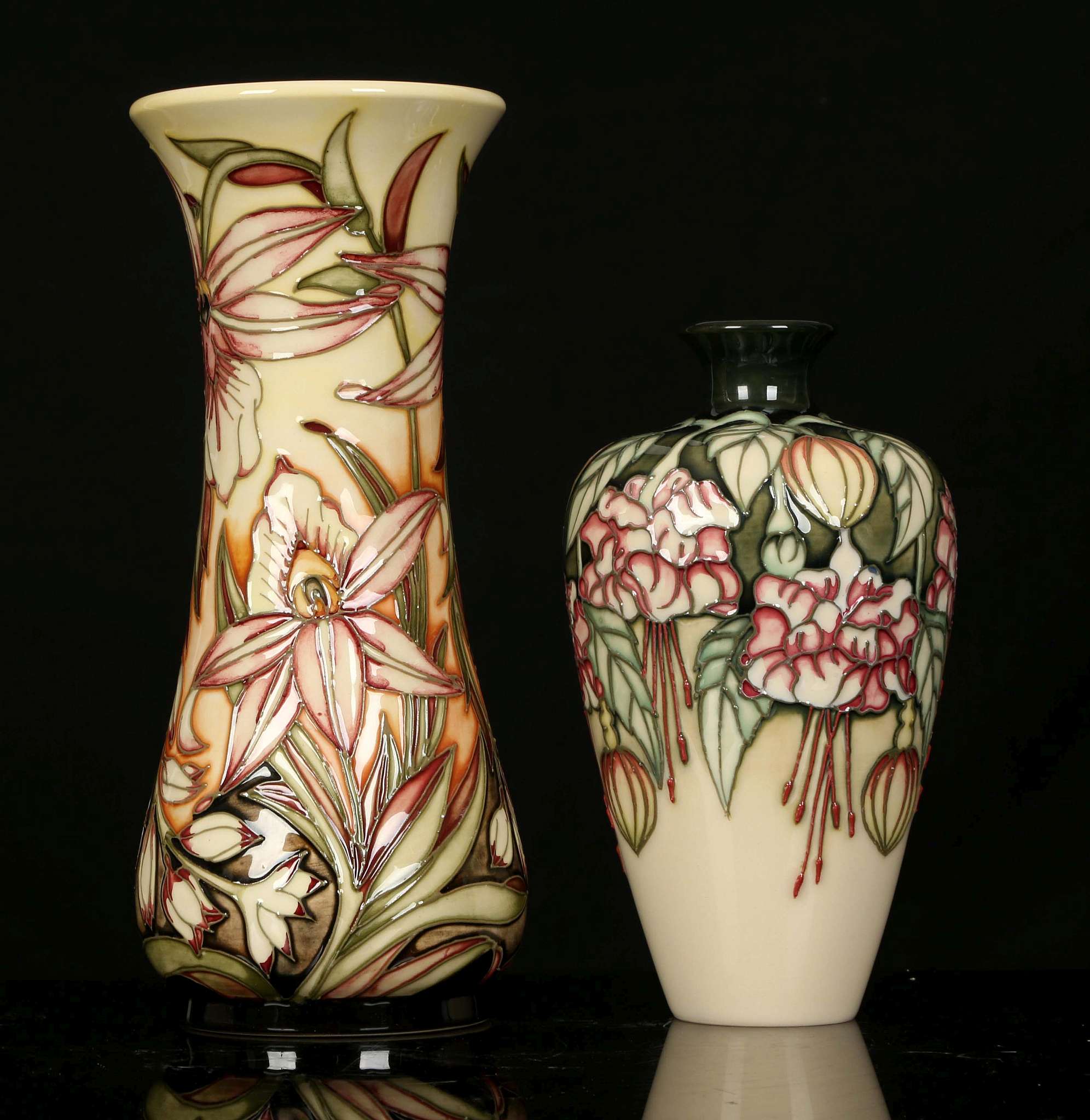 TWO LIMITED EDITION MOORCROFT POTTERY VASES, one decorated in the 'Sunderland' pattern by Shirley - Image 2 of 6