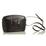 BALLY HANDBAG, black structured leather with gilt metal hardware, 28cm x 18cm