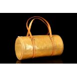 LOUIS VUITTON PAPILLON HANDBAG, tan vernis impreinte leather with leather trim, date code for