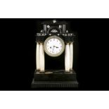 A late Victorian / Edwardian portico mantle clock,