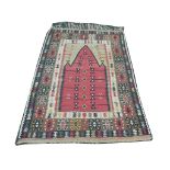 Turkish kilim, mid 20th Century, 1.44 x 1.05m. Condition rating B.