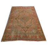 Persian tabriz rug, 1.83m x 1.25m, early-mid 20th Century. Condition rating C/D.