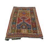 A mid 20th Century Anatolian kilim, 1.51m x 1.18m. Condition rating A/B.