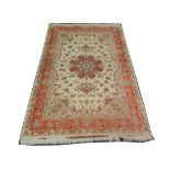 Persian Tabriz wool and silk carpet, 3.00m x 2.03m. Condition rating B.