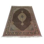 Persian wool and silk 'Mahi' tabriz carpet, 2.91m x 1.99m. Condition rating A.